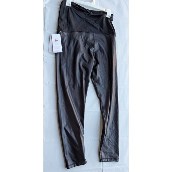 Isabel Maternity High Gloss Maternity Leggings Black XL - Picture 2 of 3